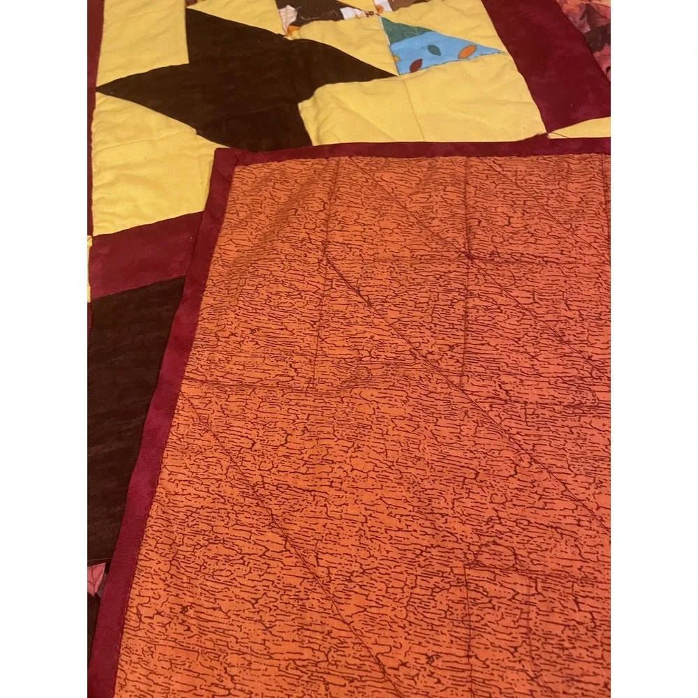 Handmade Bear Paw Quilt Blanket Quilted Autumn Fall Peanuts Snoopy 39